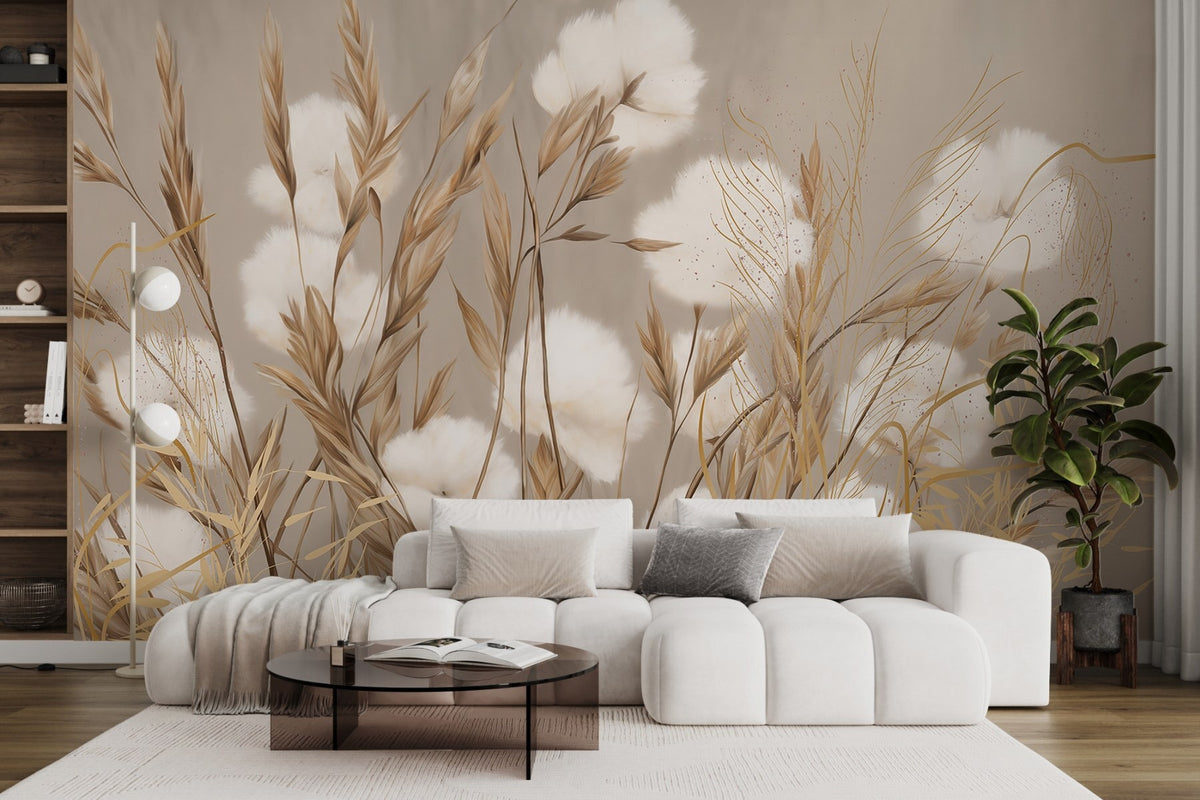 Papier peint Prairie ocre