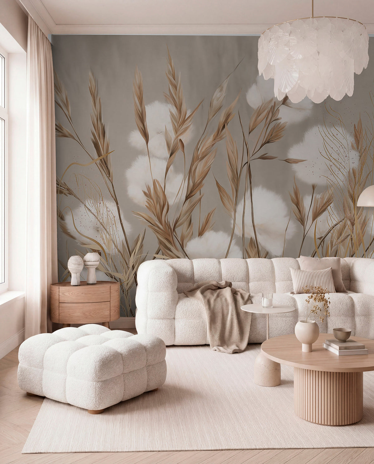 Papier peint Prairie ocre