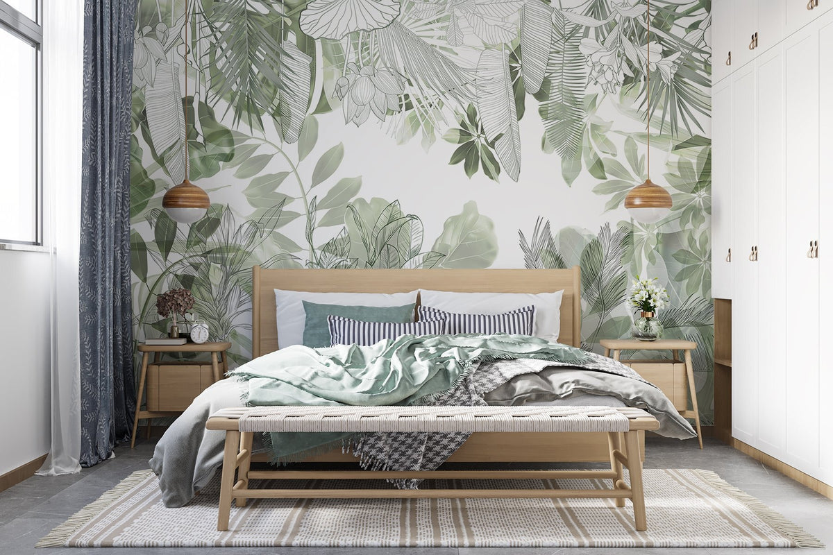 Papier peint Jungle au trait fin