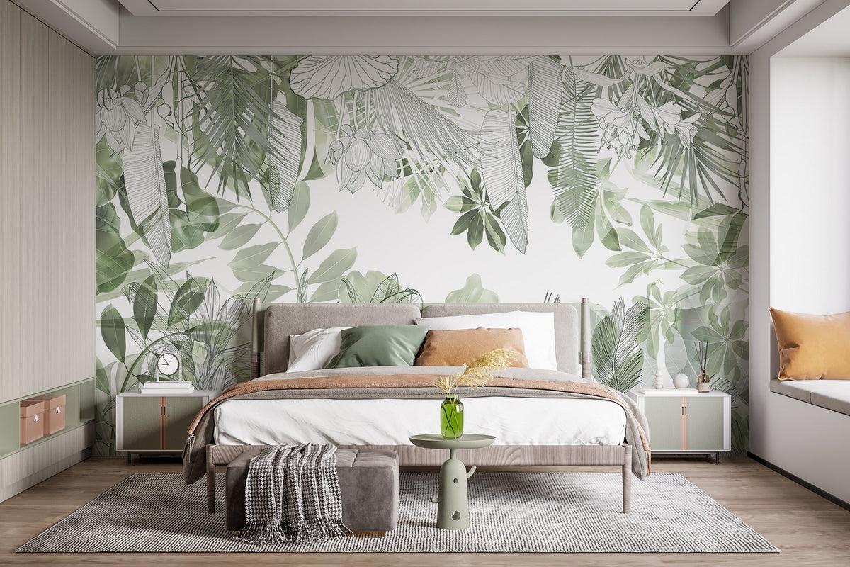 Papier peint Jungle au trait fin