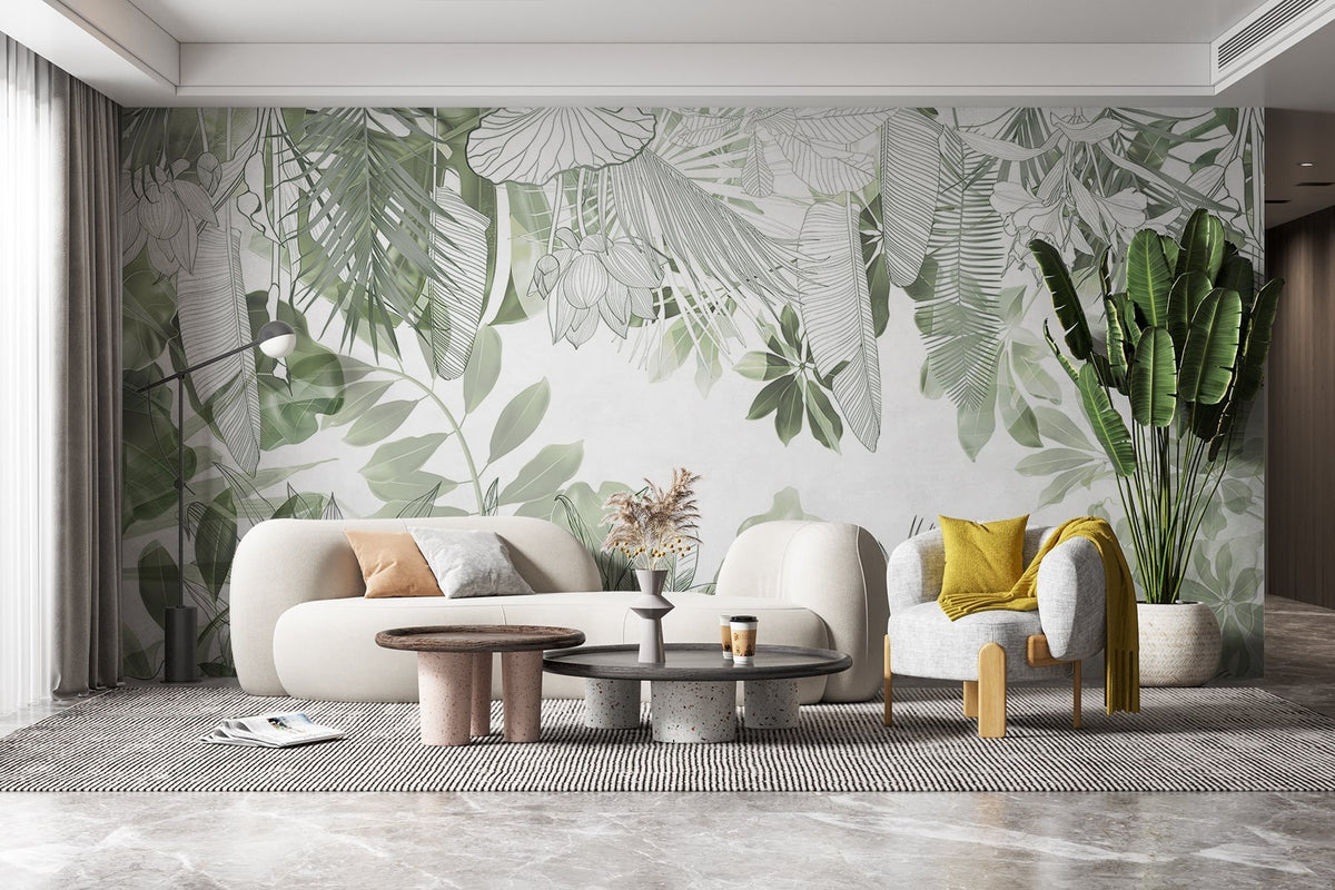 Papier peint Jungle au trait fin