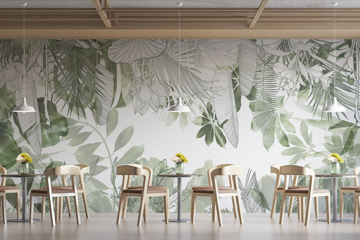 Papier peint Jungle au trait fin