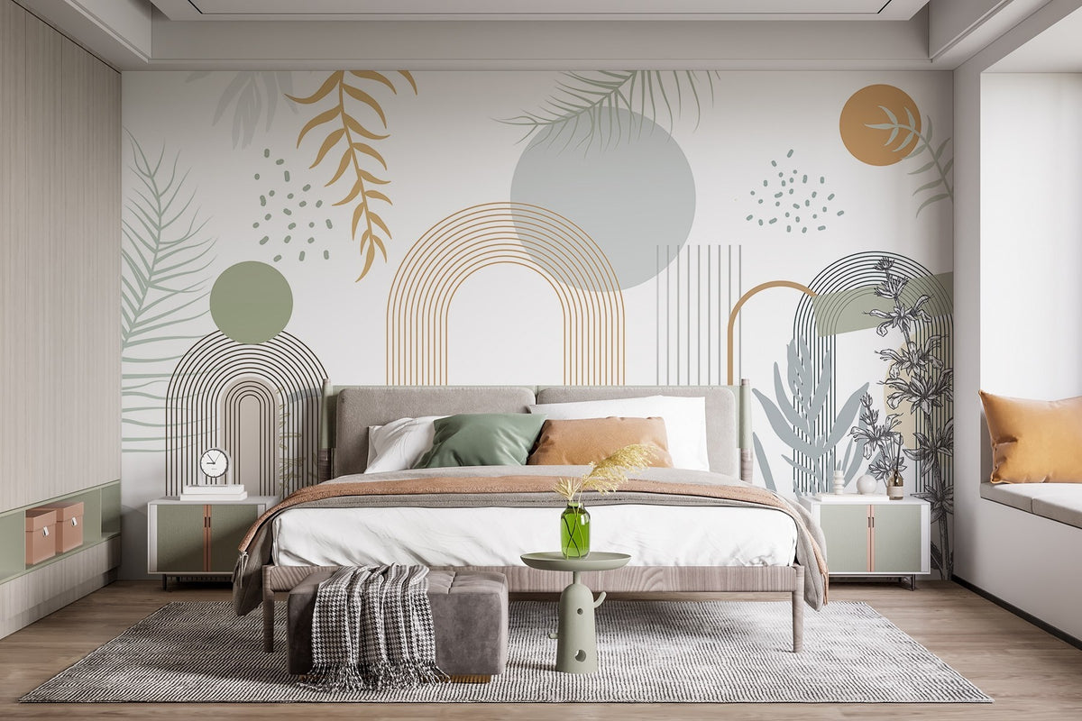 Papier peint Feuilles et arches fines