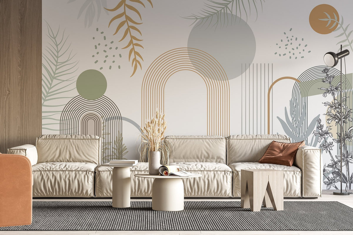 Papier peint Feuilles et arches fines