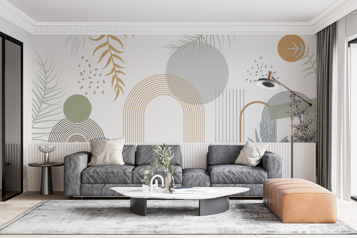 Papier peint Feuilles et arches fines