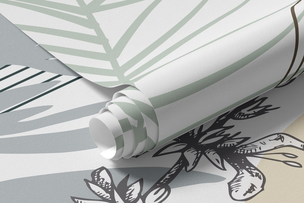 Papier peint Feuilles et arches fines