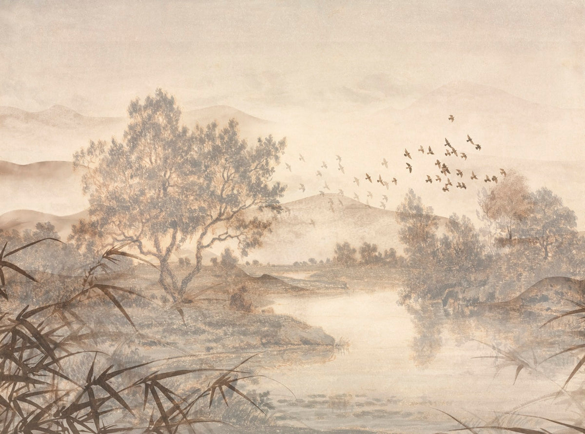 Papier peint Envol sur la rivière