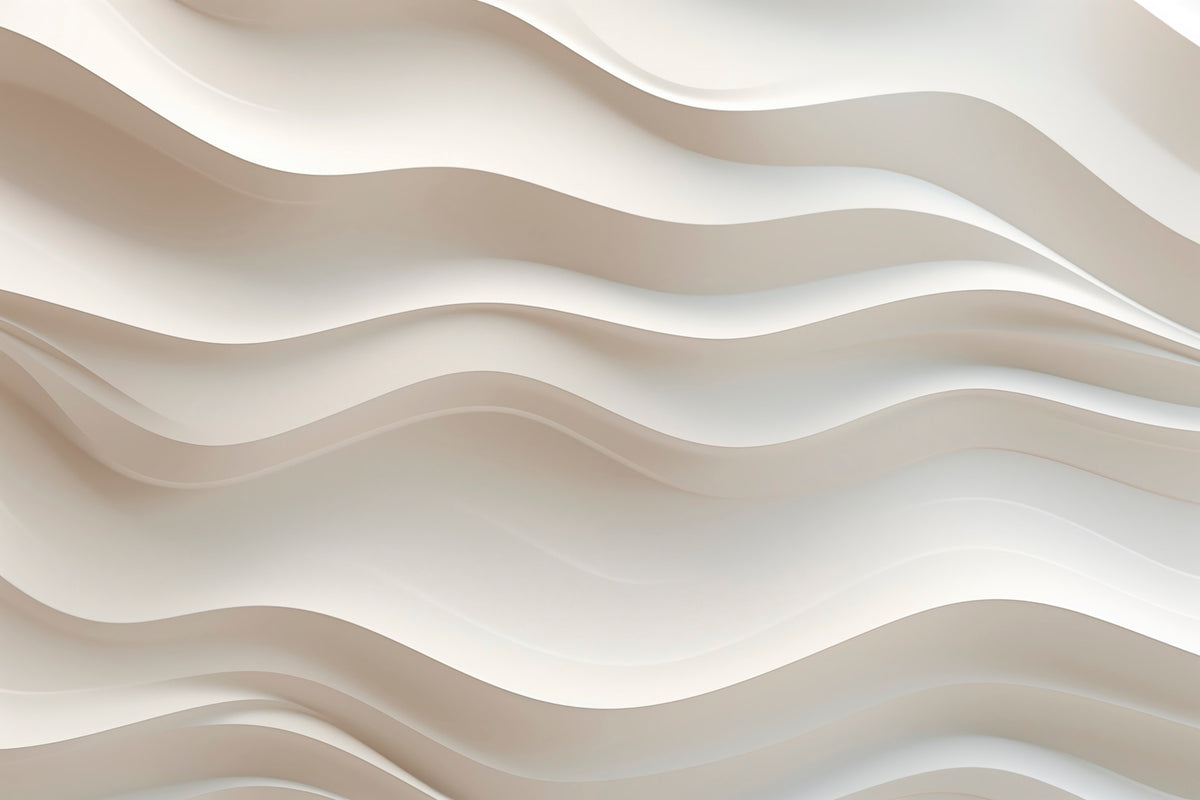 Papier peint Vagues ivoire, ombres douces