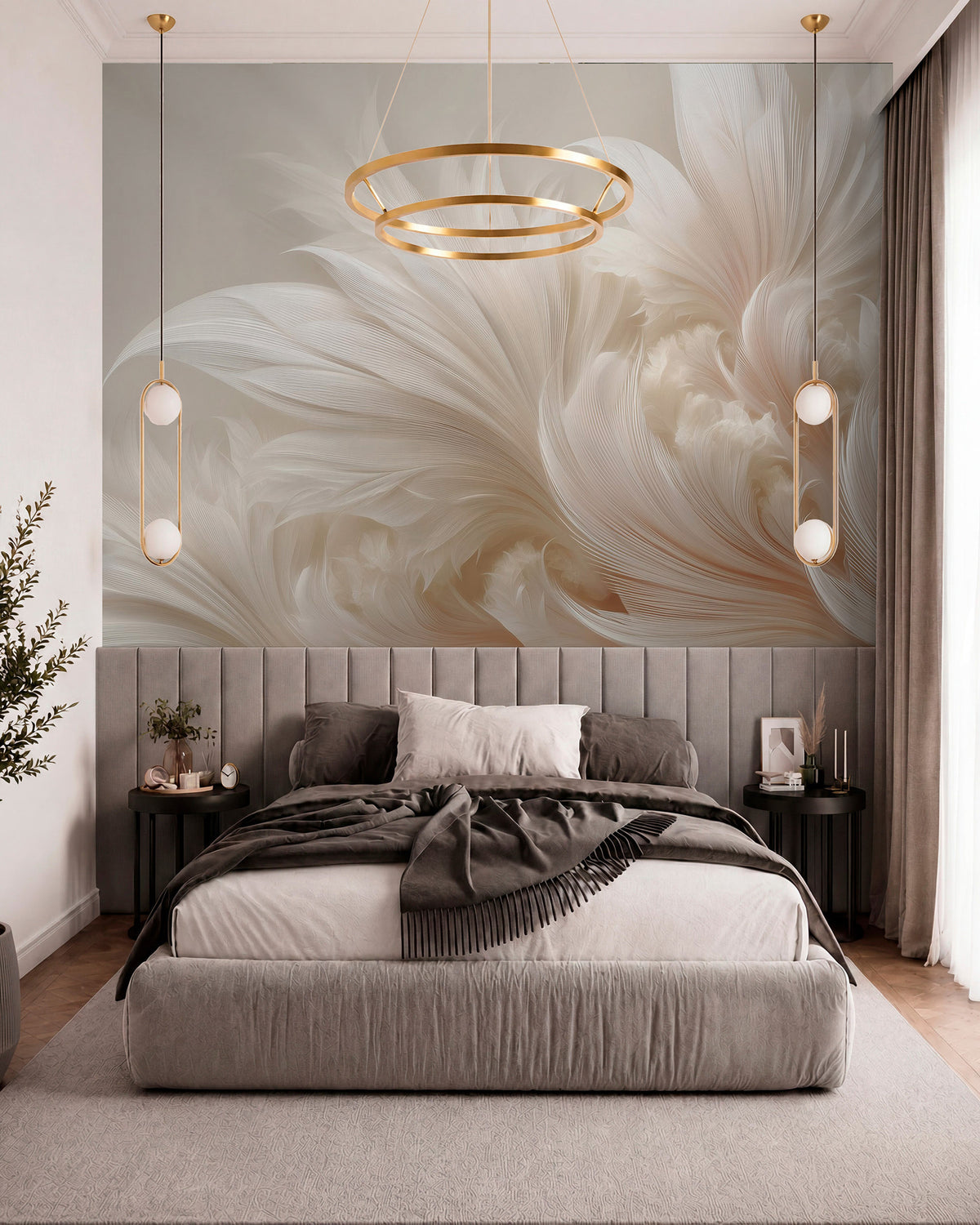 Papier peint Plumes en mouvement