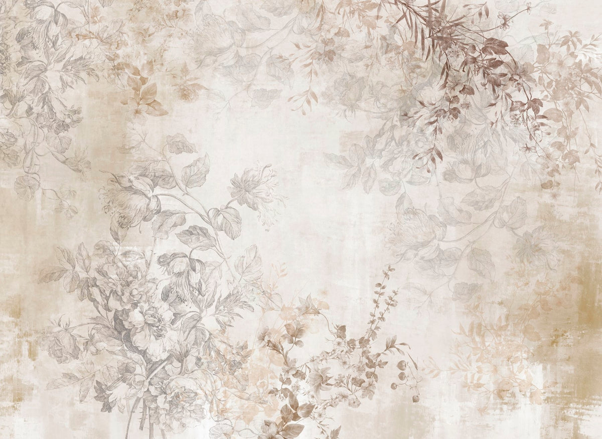 Papier peint Jardin sépia