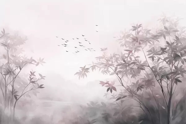 Papier peint Envol sur la cime des arbres