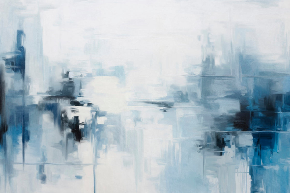 Papier peint Reflets bleus en peinture