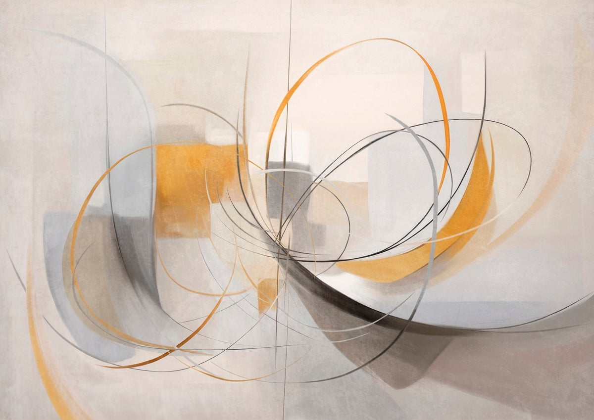 Papier peint Lignes amples en ocre