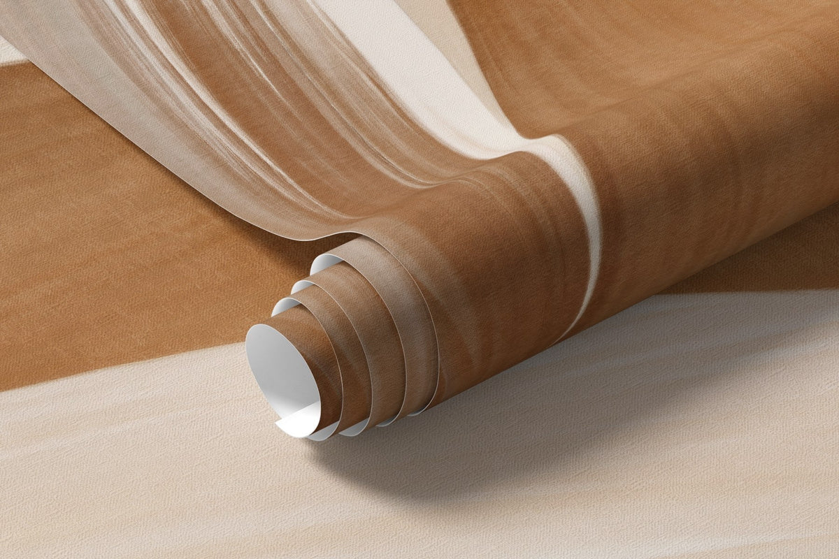 Papier peint Plumes en strates ocre
