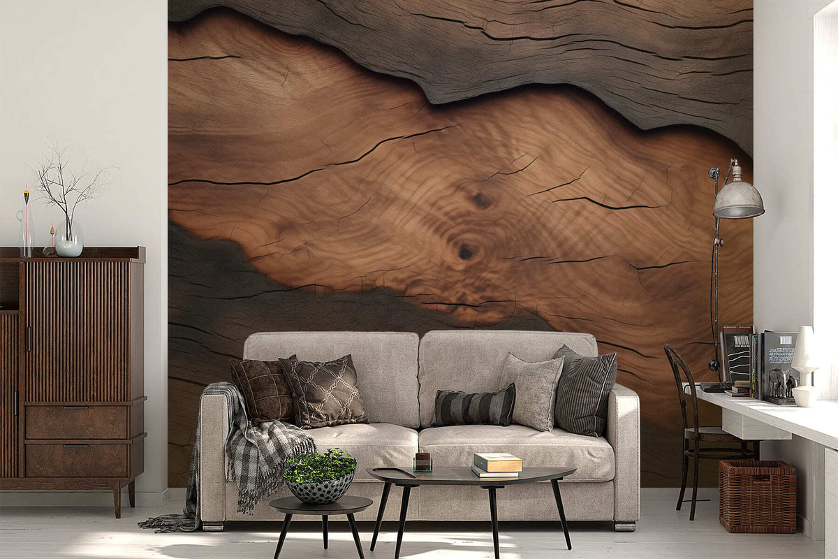 Papier peint Strates de bois