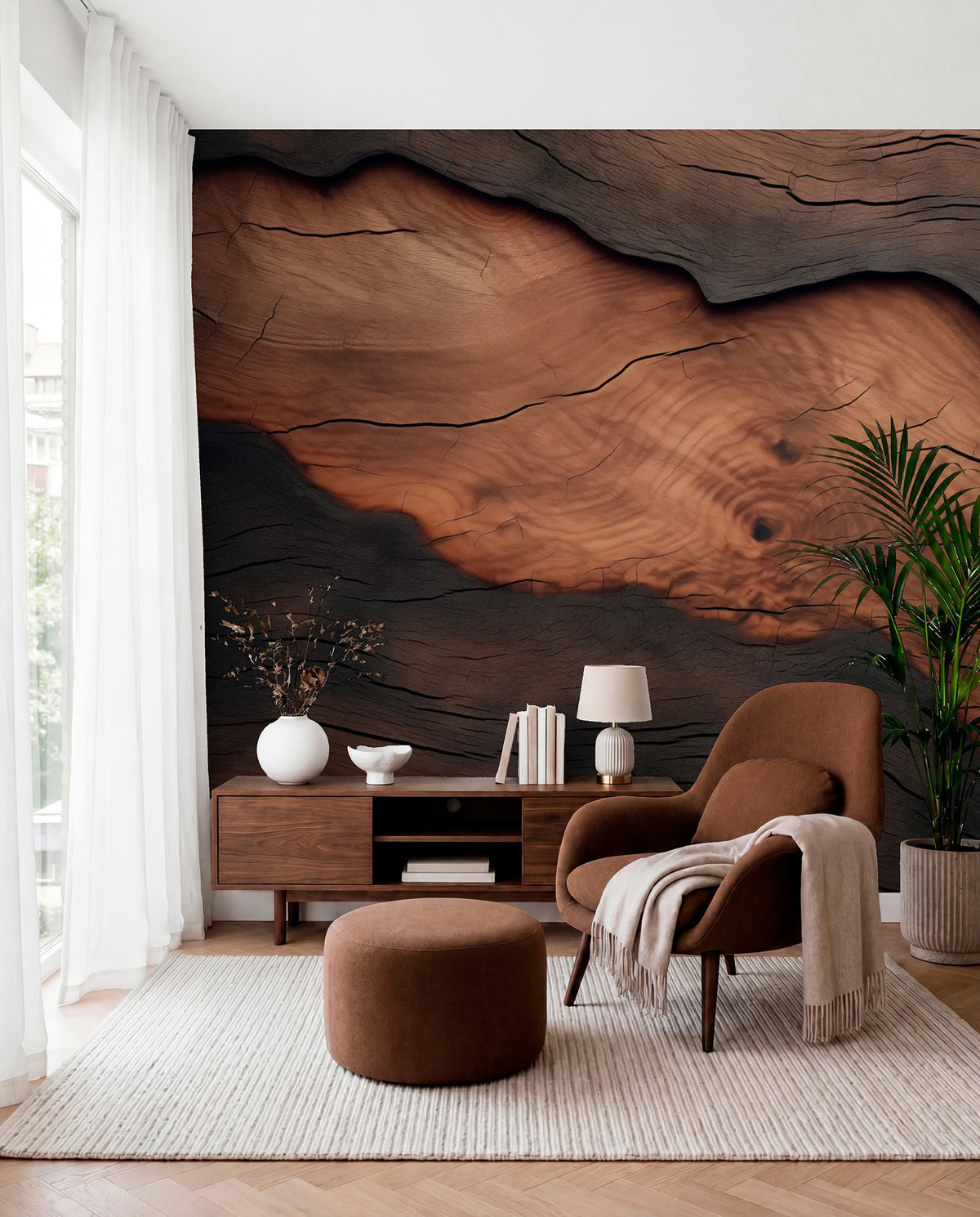 Papier peint Strates de bois