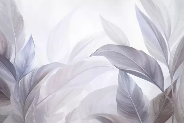 Papier peint Feuilles vert sauge