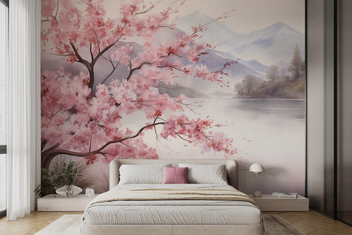 Papier peint Floraison au bord du lac