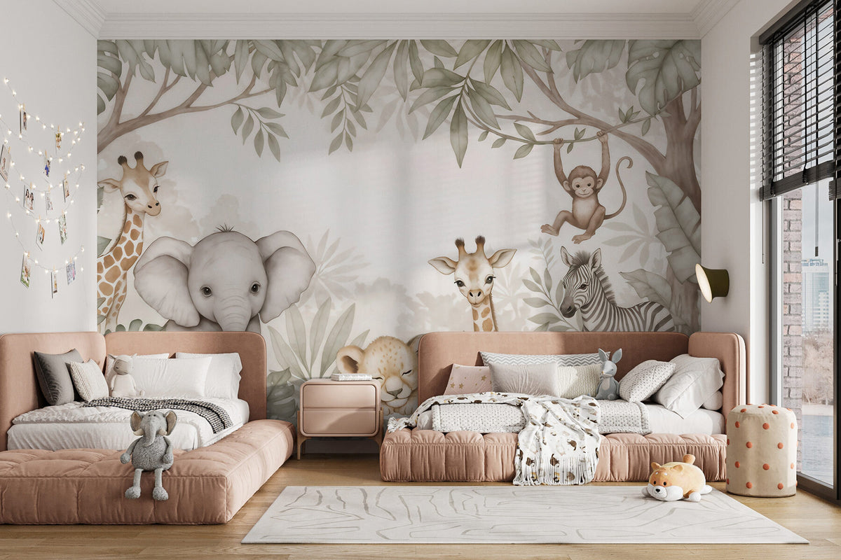 Papier peint Safari sous les branches