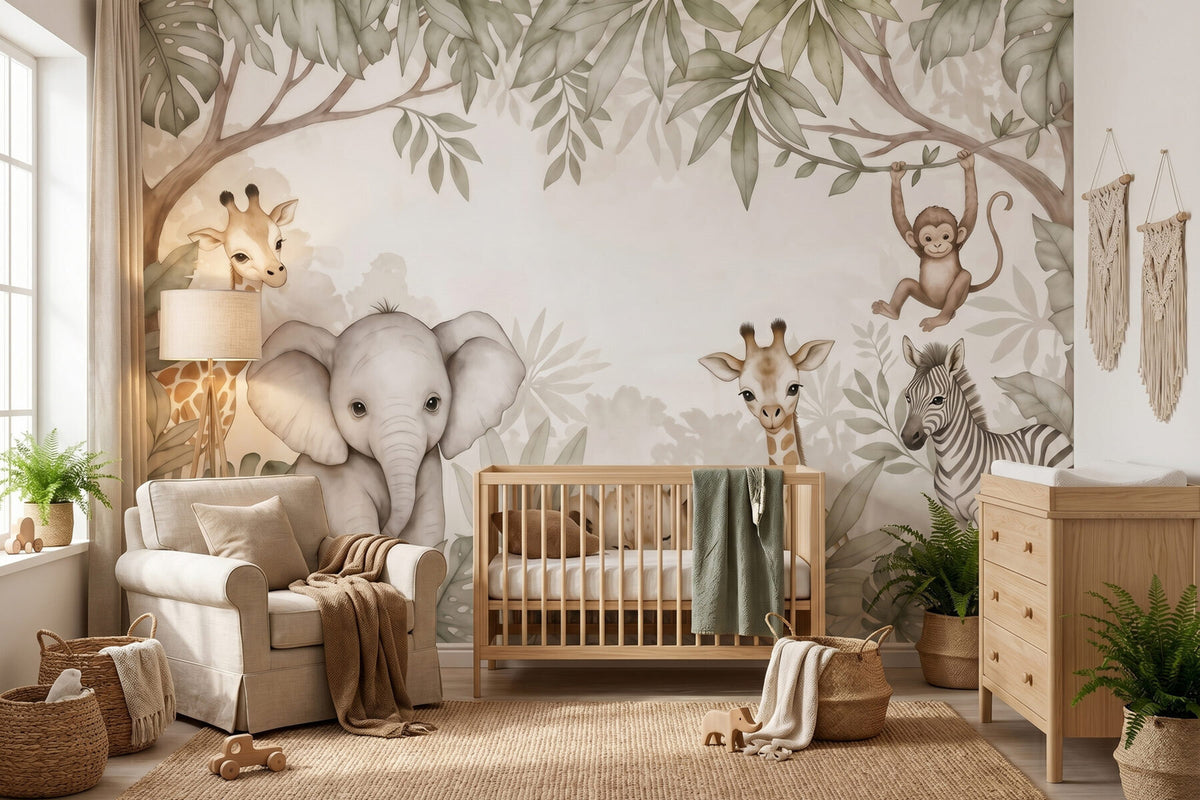 Papier peint Safari sous les branches