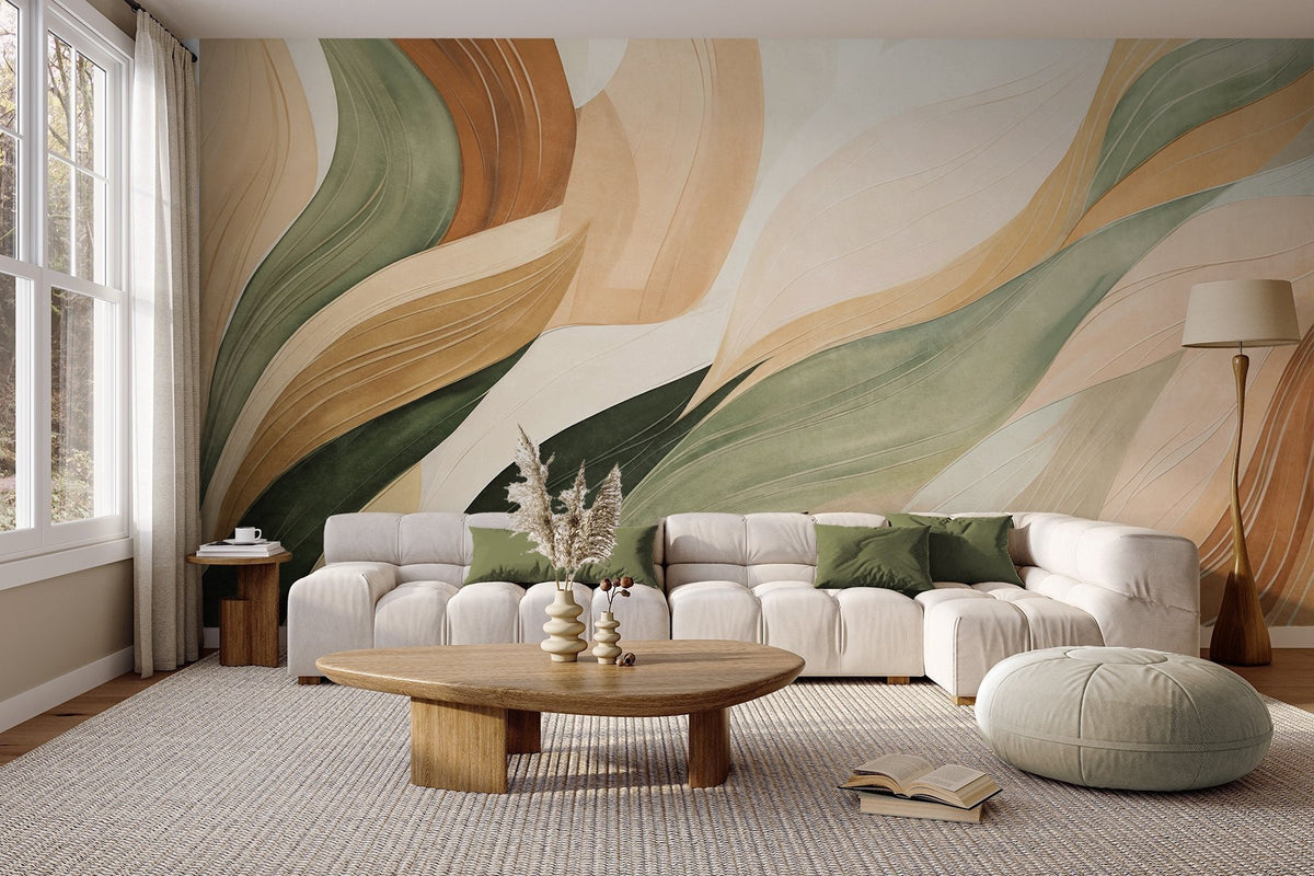 Papier peint Vagues aux tons de terre