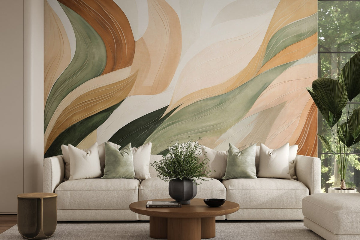 Papier peint Vagues aux tons de terre