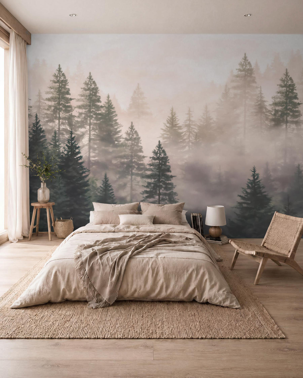Papier peint Voile de brume en forêt