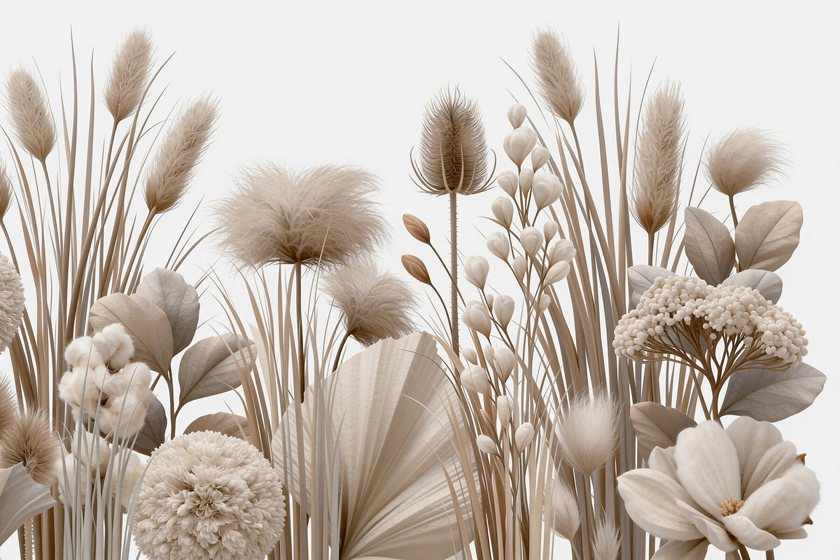Papier peint Jardin de fleurs séchées