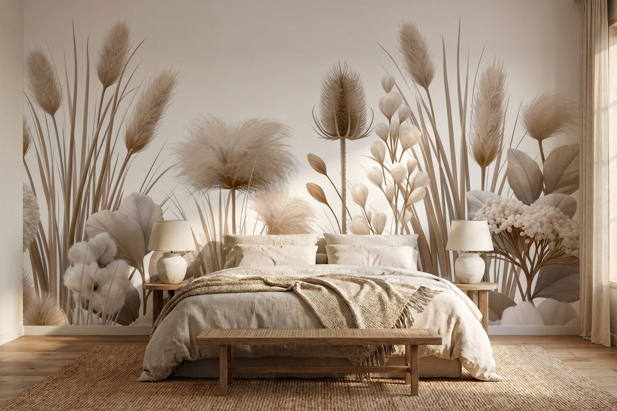 Papier peint Jardin de fleurs séchées