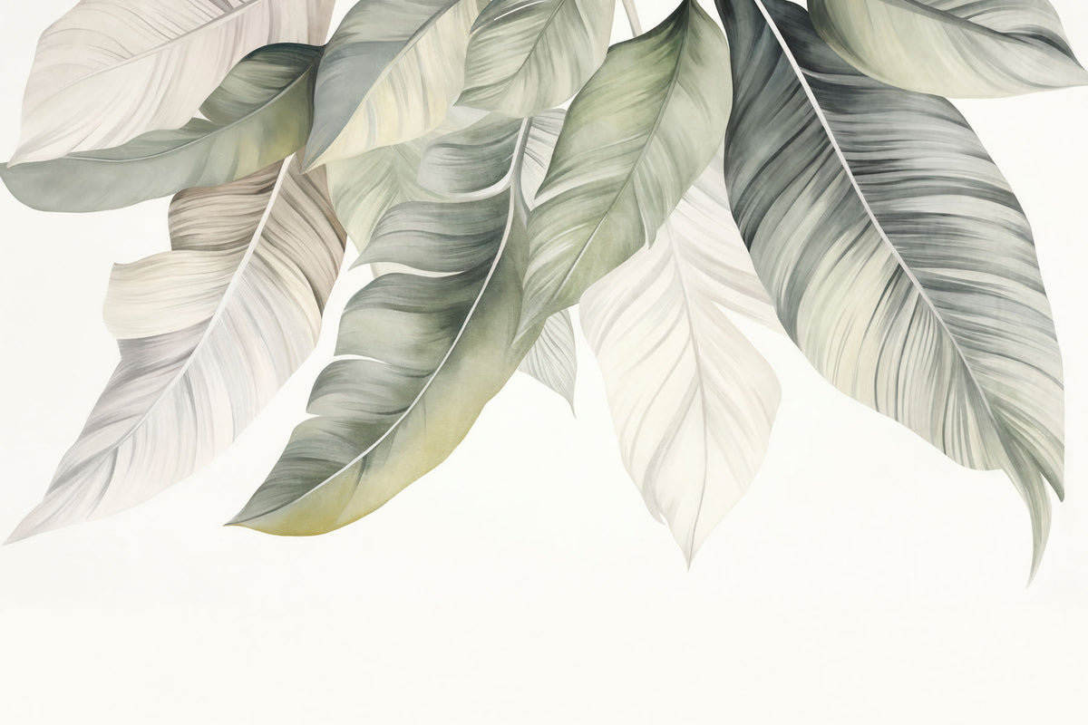 Papier peint Feuilles de bananier nervurées