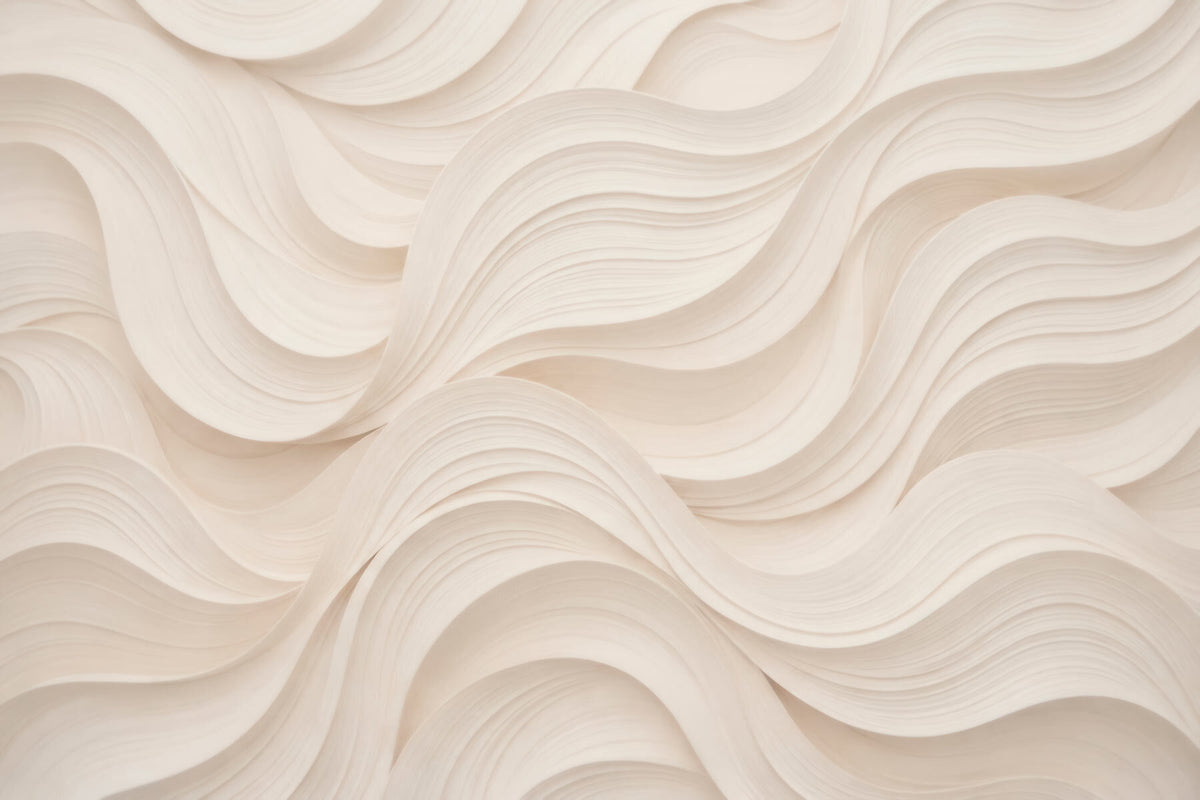 Papier peint Vagues rose poudré — mise en situation